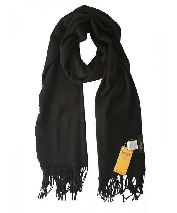 OUMUSHI Scarf For Women Cashmere Soft Warm Stole Winter Wraps Shawls Solid Color - Black - CO1885Y0LW7