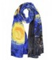 Elegna 100% Luxurious Silk Scarf Van Gogh Famous Painted Scarves - Starry night - C917Y0KHQ6Y