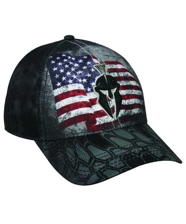 Kryptek Tactical Warrior Distressed American Flag Typhon Black & Grey Camo Cap Hat 154 - CX17Z6O0HH0