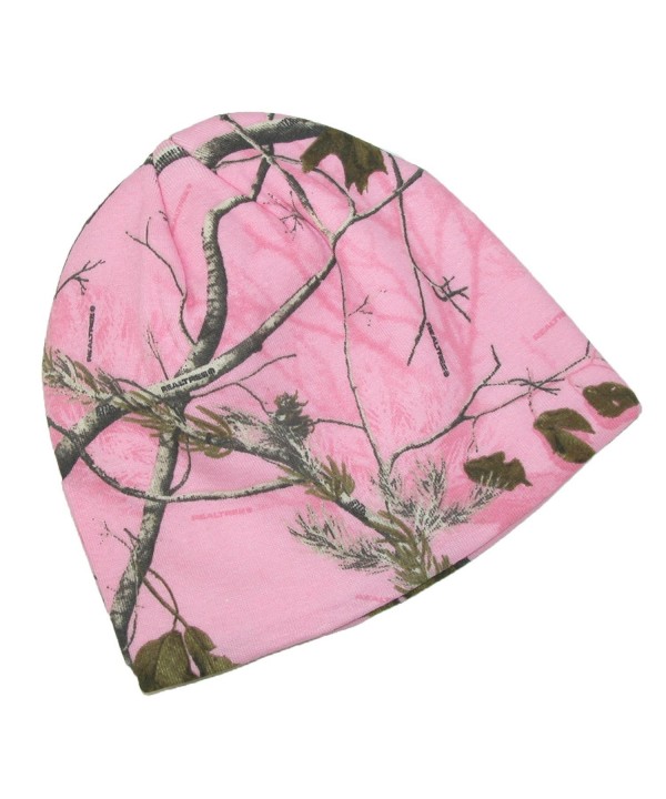 CTM Realtree AP Women's Cotton 8 Inch Camo Knit Stocking Cap - Pink - CH1274E1DQ1