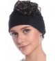 Ababalaya Women Soft Flower Hat in childbirth Cap Chemo Cancer Cap in 5 Colors - Black - C317Y2HXWC2