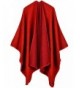 FEOYA Women's Solid Poncho Shawls Reversible Open Front Wrap Blanket Cardigant - Red - CW1867X7HHT