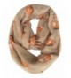 GERINLY Cute Fox Print Infinity Loop Scarves For Women - Light Coffee - CX187322ON4