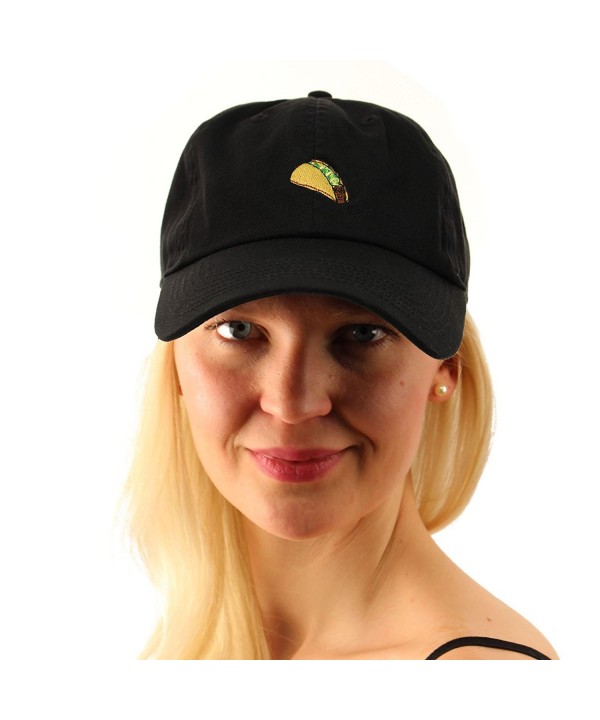 Everyday Food Embroidery Adjustable Cotton Baseball Sun Visor Cap Dad Hat Black - Taco - CV18343ZDEC