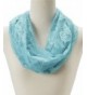 Women's Lightweight Soft Rose Lace Cotton Infinity Scarf - Mint - CD11N0FP1MV