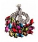 YACQ Jewelry Women's Crystal Peacock Stretch Rings Scarf Ring Buckle Clip Women - Multi-color - CD12KVEJT8F