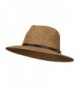 Men's Large Brim with Belt Fedora - Brown - CA11WYQ8XBD