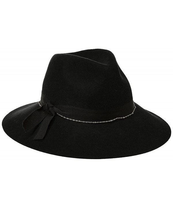 Scala Women's Felt Fedora with Chain - Black - CU17Z4UHMZN