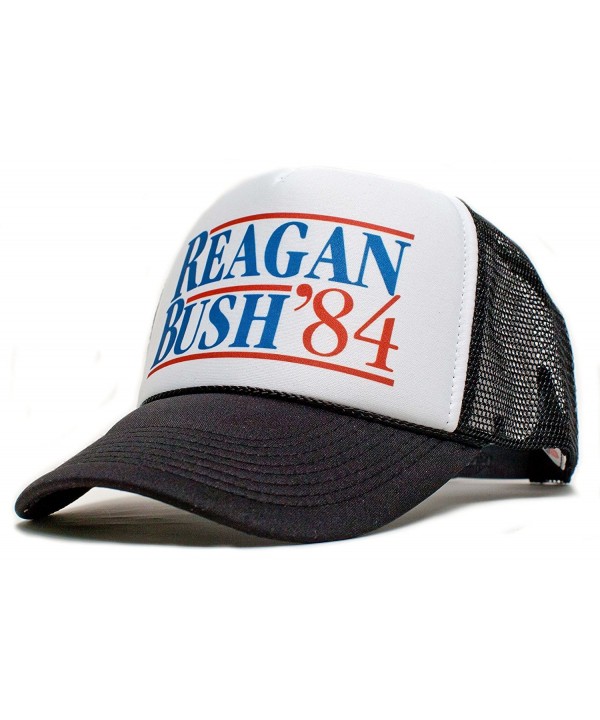 Ronald Reagan George Bush 84 Campaign Hat Cap Curved Black/White - CP12ESCKJMB