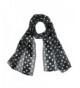 CTM Women's Satin Polka Dot Scarf- Black - CU11047BNEX