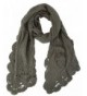 Floral Crochete Scarf - Charcoal - CO11I8K6A63