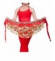 Ru Sweet Triangular Belly Dancing Hip Scarf Wrap Skirt And Gold Coins - Red - CS11TF7EWNR