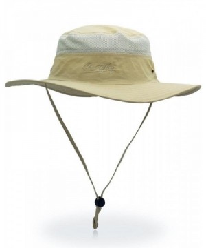 Outdoor Sun Protection Hat Wide Brim Bucket Hats UV Protection Boonie Hat 56-62cm - Khaki - C7182WM3O46