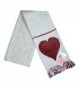 Manual Unisex Chenille Love Heart White Rib Knit Fringed Scarf ASFLOV 5.5x60" - C1126EGTON9