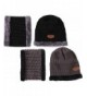 Ababalaya Women's Winter Warm Fleece Knit Beanie&Neck Scarf Windproof Face Mask Sets - Black+dark Gray - C4188ISE7I7