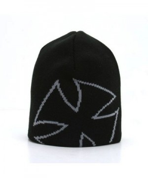 Magic Apparel Giant Cross Design Knit Beanie Cap (4 Color Choices) - Black/Grey - C4110DL2VX7
