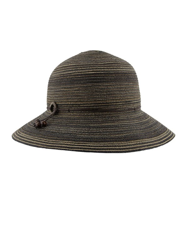 Women's Wide Brim Washable Sun Hat in Chocolate With Adjustable Internal Sweat Band - CN127ZGH565