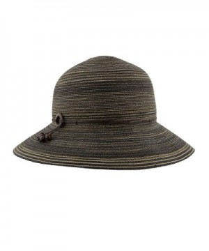 Women's Wide Brim Washable Sun Hat in Chocolate With Adjustable Internal Sweat Band - CN127ZGH565