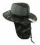 JFH Wide Brim Bora Booney Outdoor Safari Summer Hat w/Neck Flap & Sun Protection - Dark Green Camouflage - C511L1L4HVH