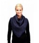 Women's Knitted Loop Tube Infinity Collar Scarf with Pom Poms - Navy - CL188LEUQYD