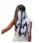 PRAGOO Feather Headband Bohemia Hairband Wedding Bride Headwear White Tassel Fascinator - C4184NLMSEA