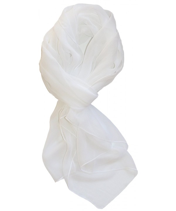 Tanu Collections Silk Blend Oblong Scarf in Solid and Ombre Mixed Colors - White - C111ACJMOAX