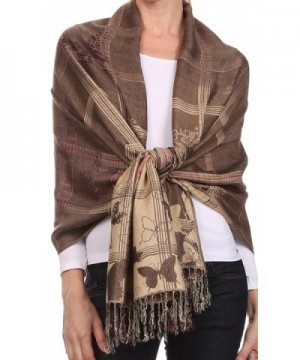 Sakkas Tricia Multi-Colored Silky Butterfly Pashmina/ Shawl/ Wrap/ Stole - 1-brown - CH124TLY9RR