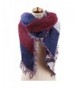 SOJOS Stylish Warm Womens Cape Scarves Plaid Tartan Scarf with Tassels SC314 - C3 Burgundy&navy Plaid - CI187DMUK9E