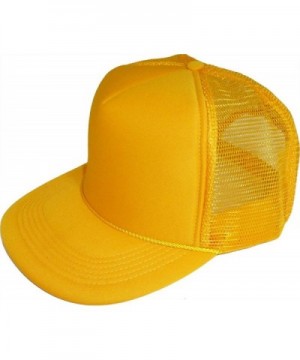 Enimay Solid Color Curved Mesh Trucker Hat Cap (Many Color Curveds Available) - Gold - CU11OWQSJBR