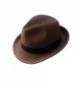 Wool Trilby Hat Felt Panama Fedora jazz Sun Beach style With Black band for Man Cap - Brown - CC18694LI2M