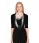 CCFW Women's Ombre Jersey Shred Rope Necklace Scarf - Black White - CJ17Y02RIEG