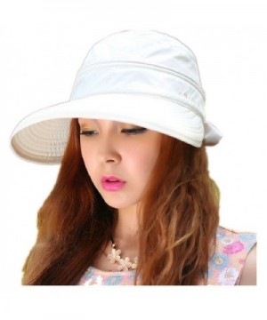 Woman's Baseball caps Fashion Ladies Bowknot Dual Purpose Two USES Hat Sun Visor Summer Beach Hat - White - CH11Y65CRGH