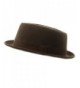 Men Winter 100% Wool Boater Porkpie Derby Ribbon Band Fedora Hat S/M 56cm - Brown - CI11HZICVPJ