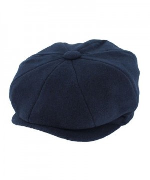 Hats in the Belfry Belfry Groby Men's Soft Wool newsboy Cap In 4 Sizes and 5 Colors - Navy - C711YQMUC85