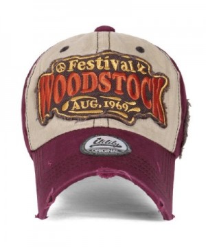 ililily Woodstock Vintage Baseball Burgundy