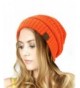 Trendy Warm Chunky Soft Stretch Cable Knit Slouchy Beanie Skully HAT20A (Bright Orange) - CN128EW87BB