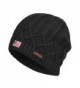 Janey&Rubbins Men's Knitted Beanie Hat Winter Skull Ski Cap with Fleece Lined - Black - CC11RV6STGP