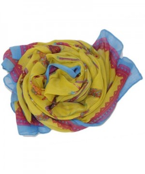 Bucasi Safari Inspired Yellow Magenta in Fashion Scarves