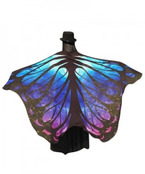 Shawl Wrap- Yoyorule Fairy Butterfly Wings Chiffon Shawl Nymph Pixie Costume Accessory - Blue - CM17Y0LDZ96
