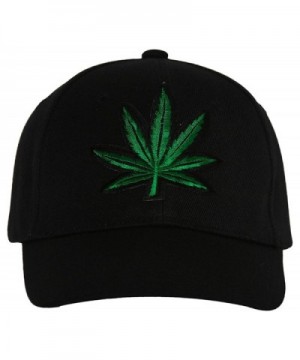 Marijuana Leaf Hat Cap - Black - CO114DUUO7T