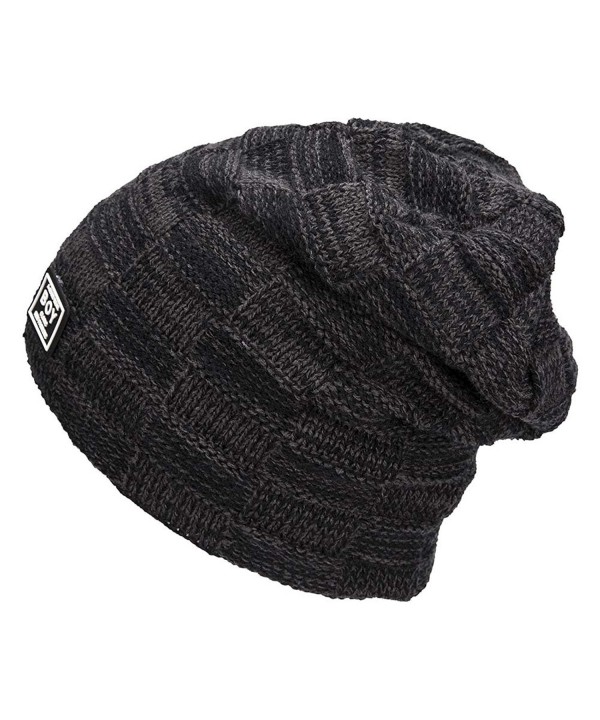 Kinsports Winter Warm Knitting Hats Wool Warm Hat Daily Slouchy hats Beanie Skull Cap - Black - CV187DNOAIL