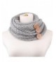 EUBUY Vintage Women Warm Knitted Thick Infinity Scarf with Button Best Xmas Gift - Grey - C4128OJVNJ7