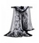 Sothread Fashion Women Rose Chiffon Soft Wrap scarf Ladies Shawl Scarf Scarves (Black) - Black - CZ1865O307I
