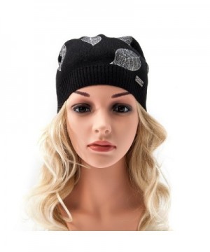 LADYBRO Slouchy Beanie Winter Black Silver