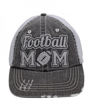 Football Mom Sports Trucker Style baseball Cap Hat Silver glitter - CP1859L3AKD