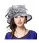 VECRY Women Satin Church Kentucky Derby Bucket Dress Cloche Hat S015 - 43grey - CJ17YRDW6HT