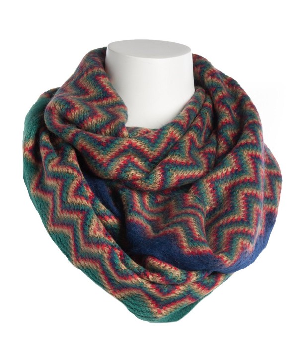 Tickled Pink Women's Zig Zag Infinity Scarf Soft Warm Winter Lightweight Oversized Shawl Wrap - Multicolor - CO187CZZE5N