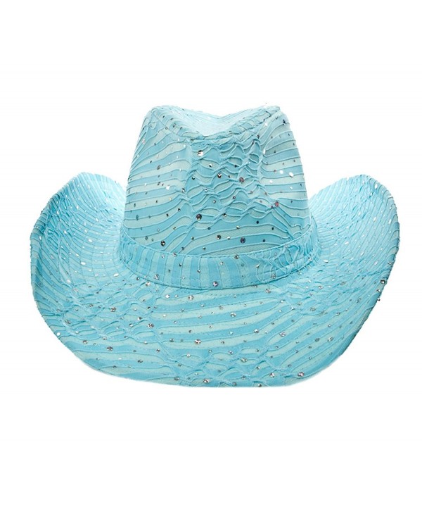 Glitter Sparkle Western Hats / Light Blue - Light Blue - C3112PPU83T