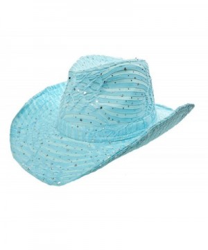 Light Blue Sparkle Western Hat