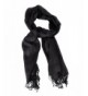 Ladies' Elegant Solid Color Viscose Scarves - Black - C3120SA0RN7